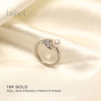 Leaf & Pearl Open Ring