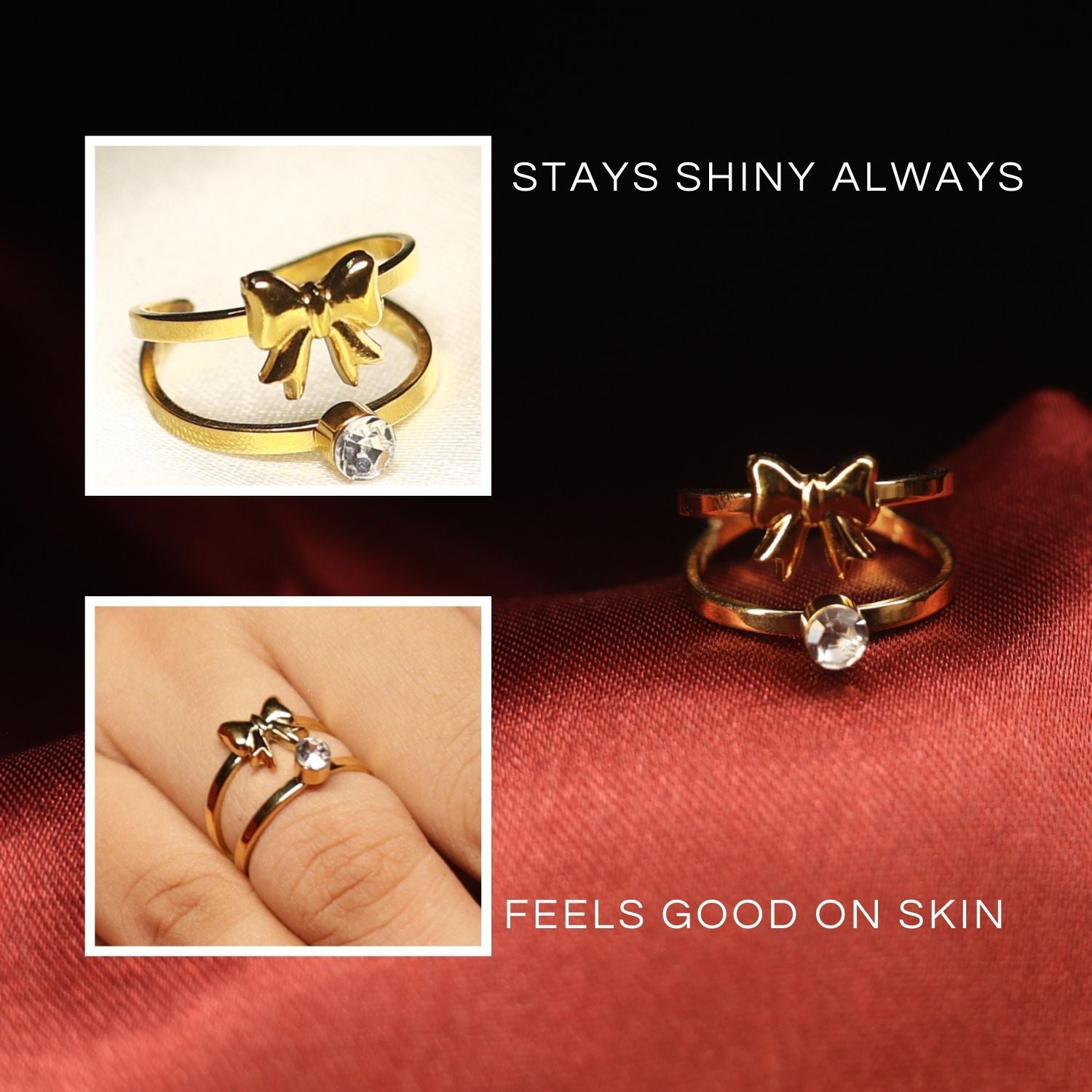 Tiny Bow Finger Ring