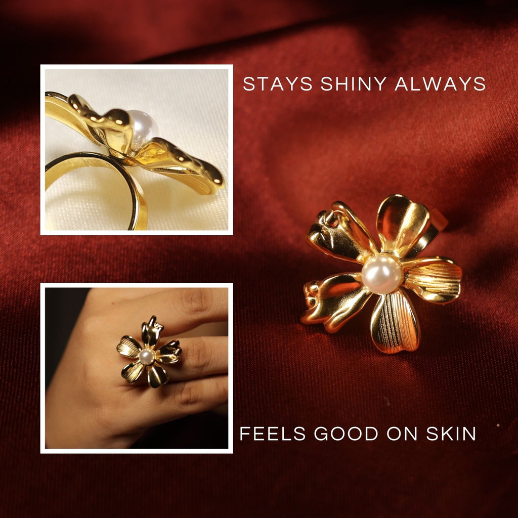 Pearl Bloom Finger Ring