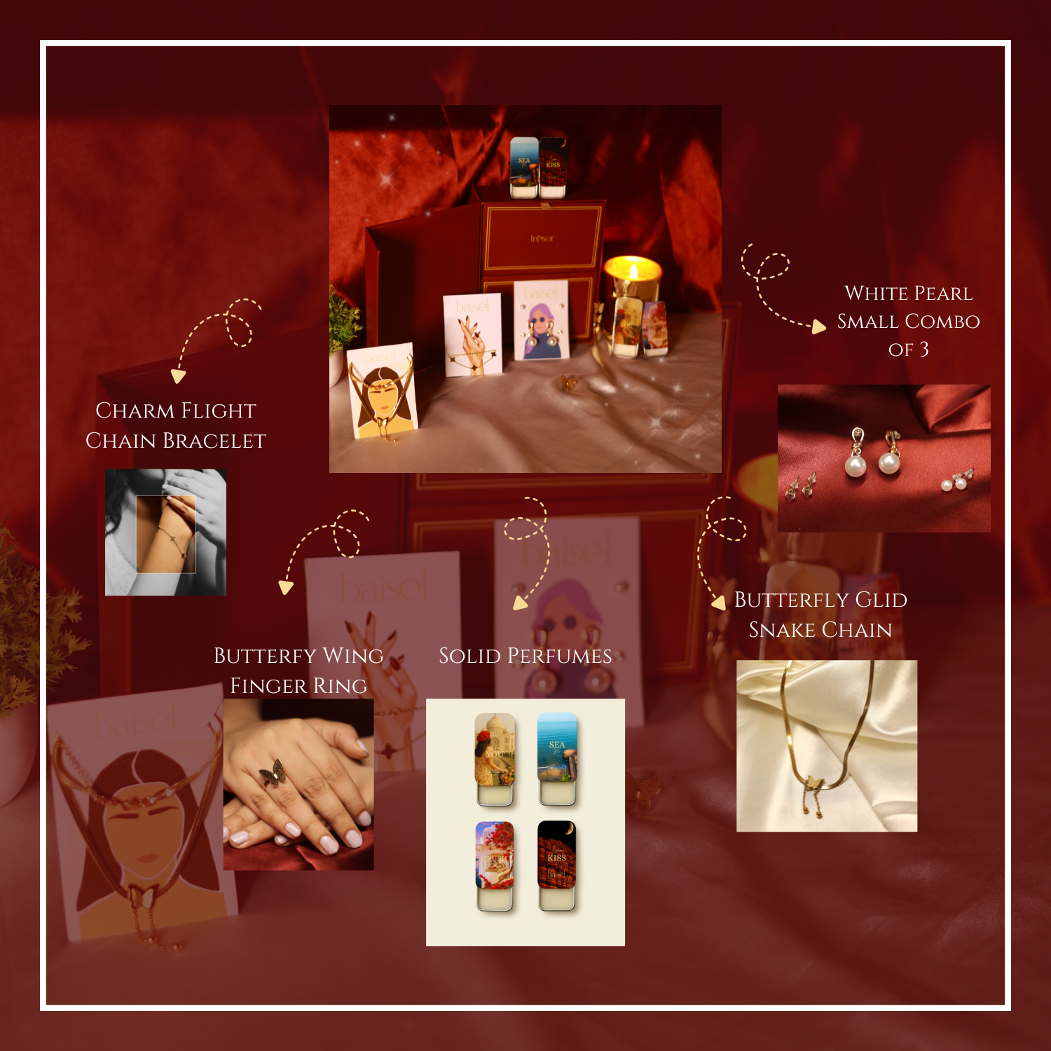Butterfly Luxe Jewelry Gift Hamper – Gold Jewelry Set & Solid Perfumes for Women