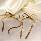 Victoria's Golden Bow Drop Earrings