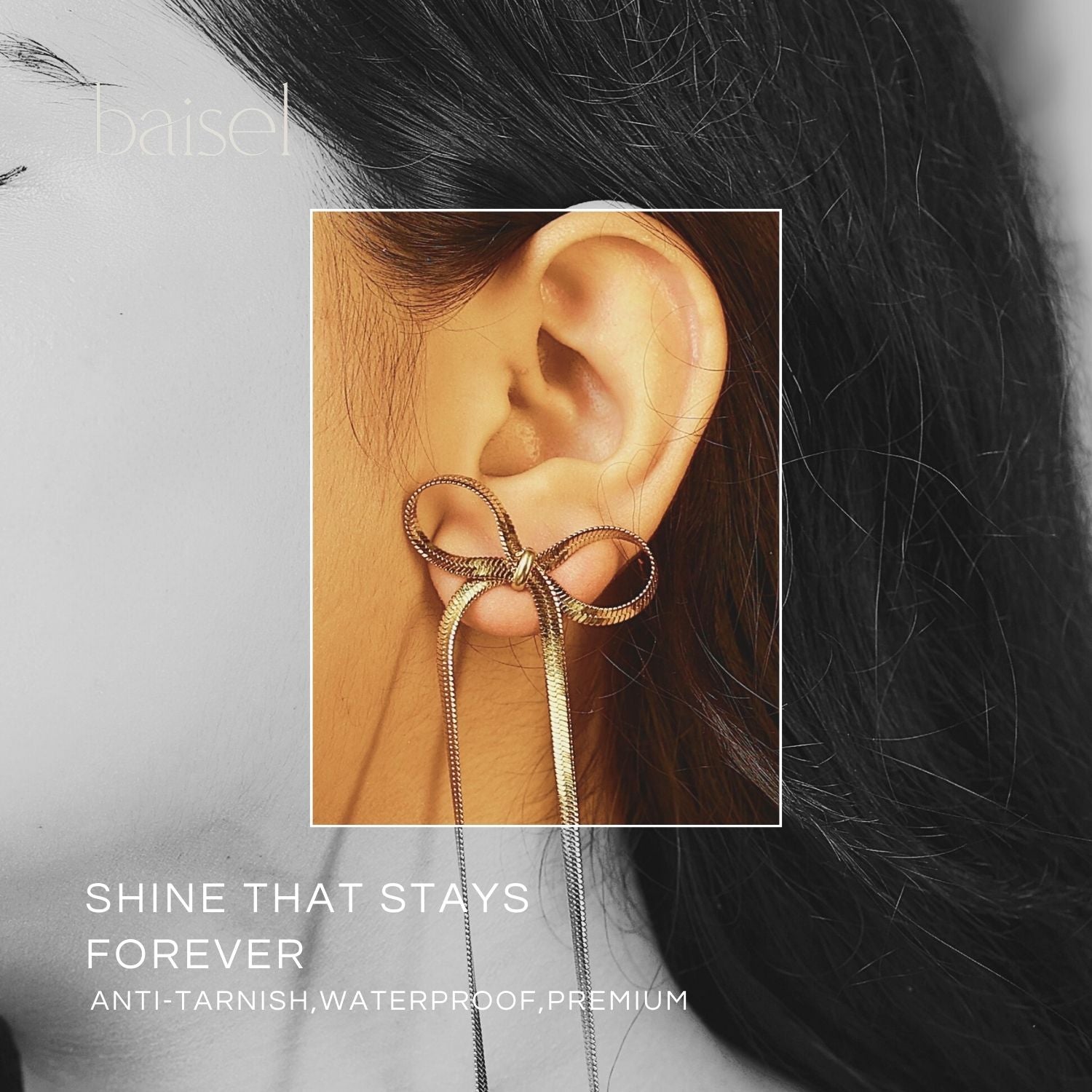 Golden Bow Drop Earrings