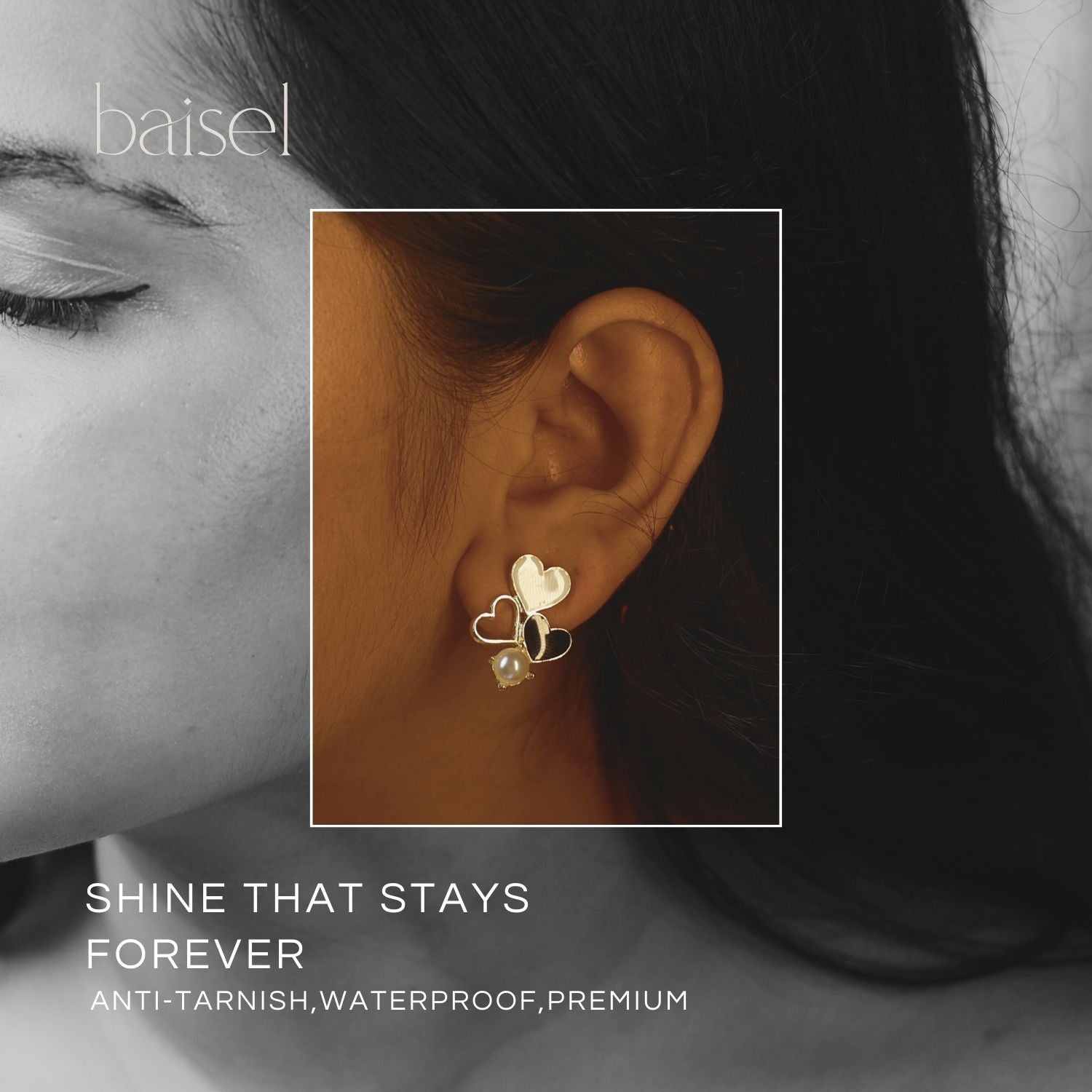 Trio Heart Studs