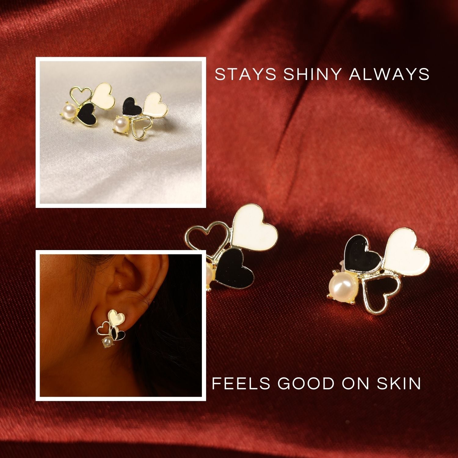 Trio Heart Studs