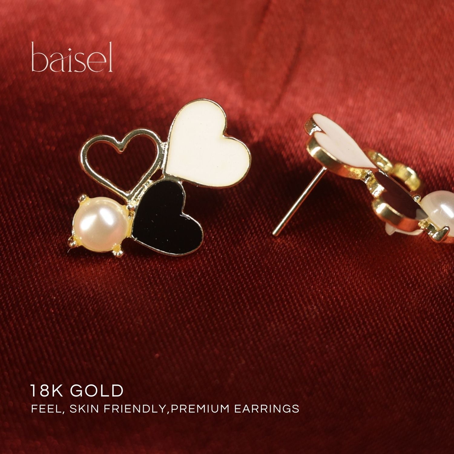 Trio Heart Studs
