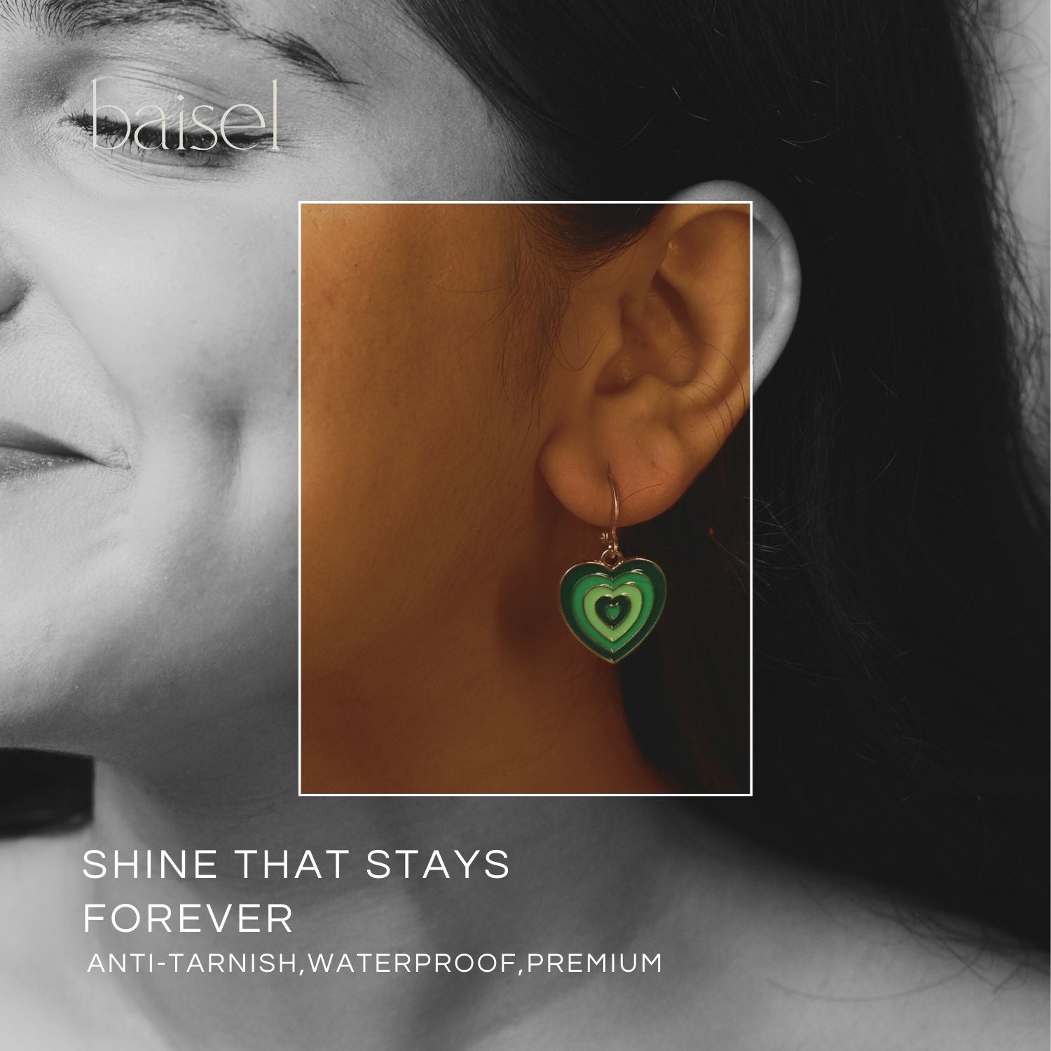 Emerald Heart Charm Set