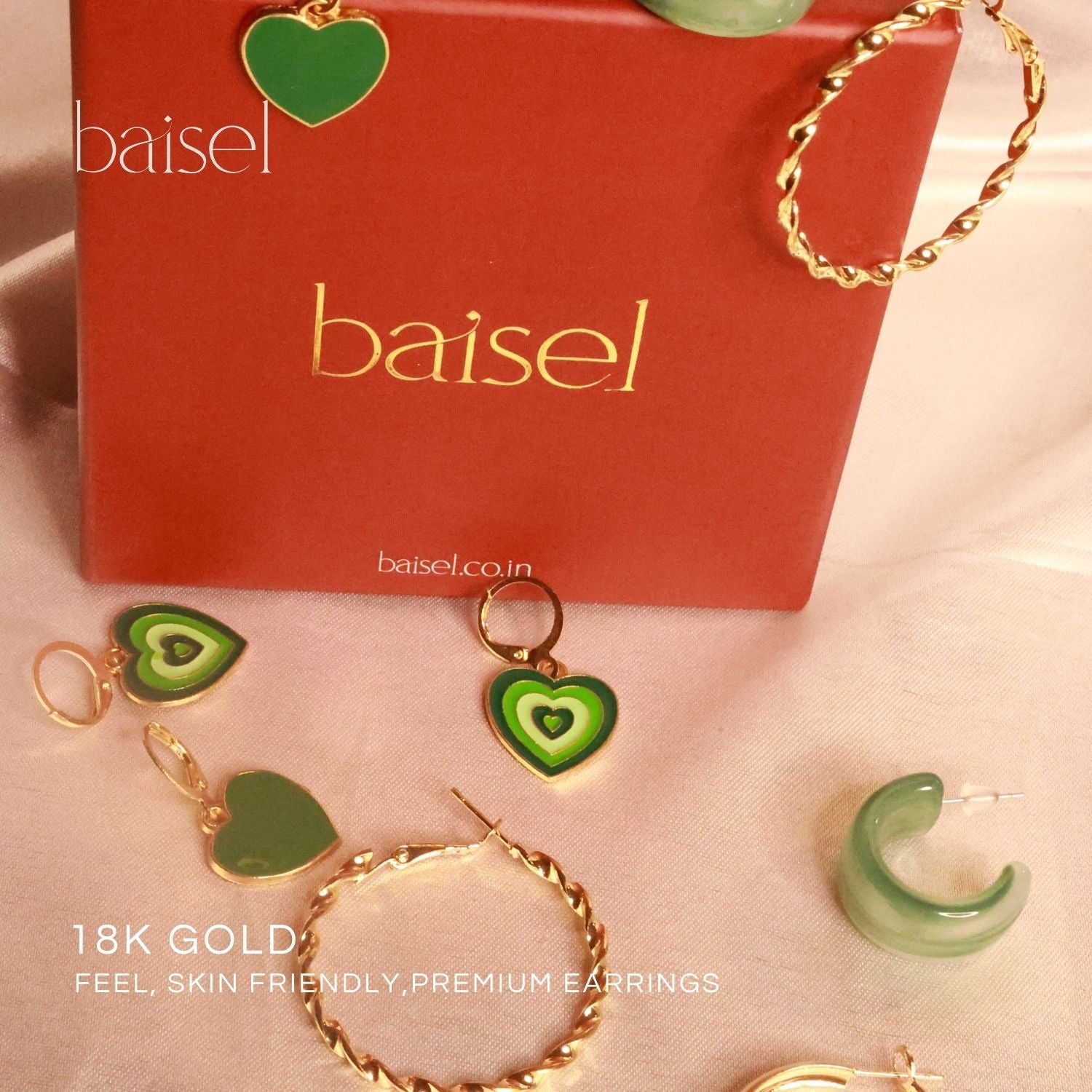 Emerald Heart Charm Set