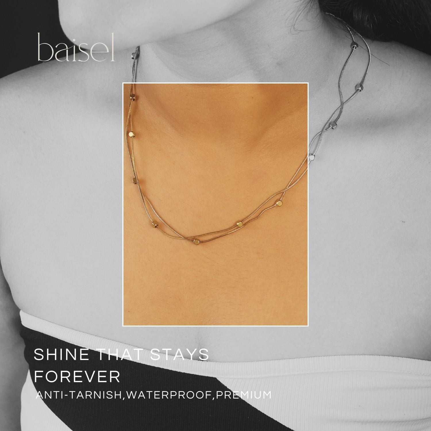 Golden droplets double layered chain