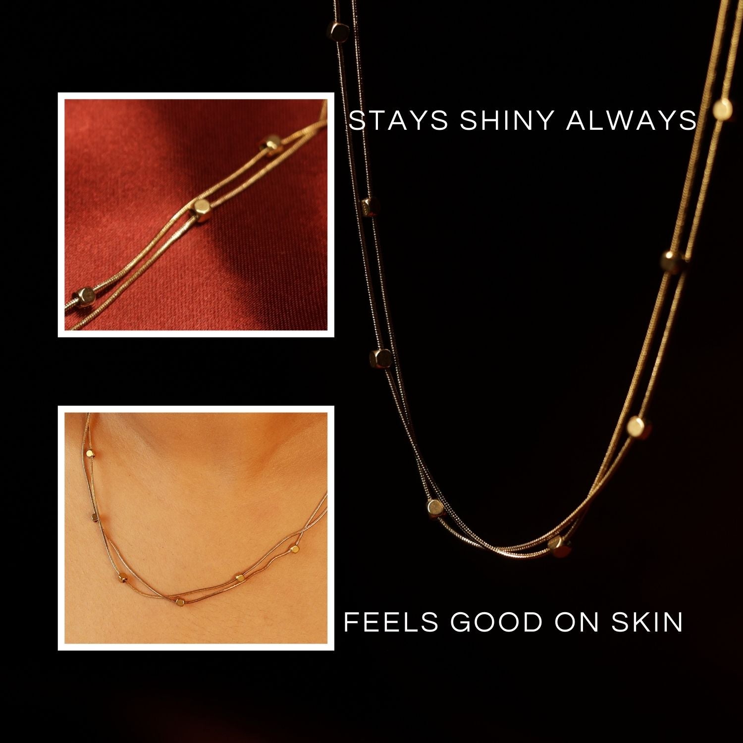 Golden droplets double layered chain