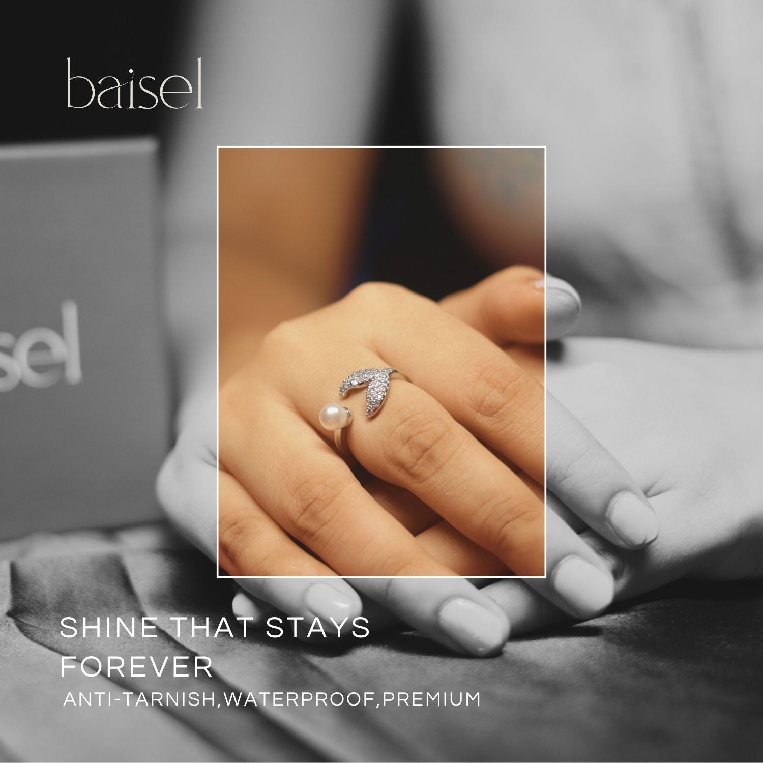 Leaf & Pearl Open Ring