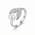 Leaf & Pearl Open Ring