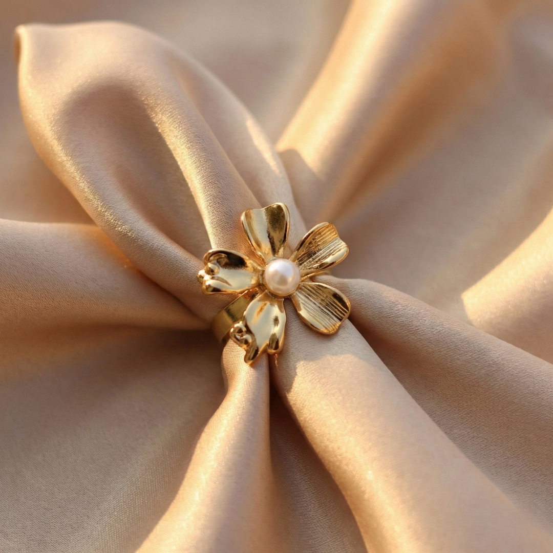 Pearl Bloom Finger Ring
